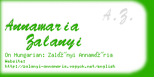 annamaria zalanyi business card